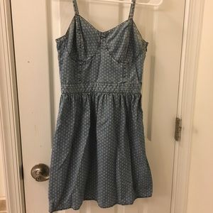 Target blue denim ☀ dress with polka dots